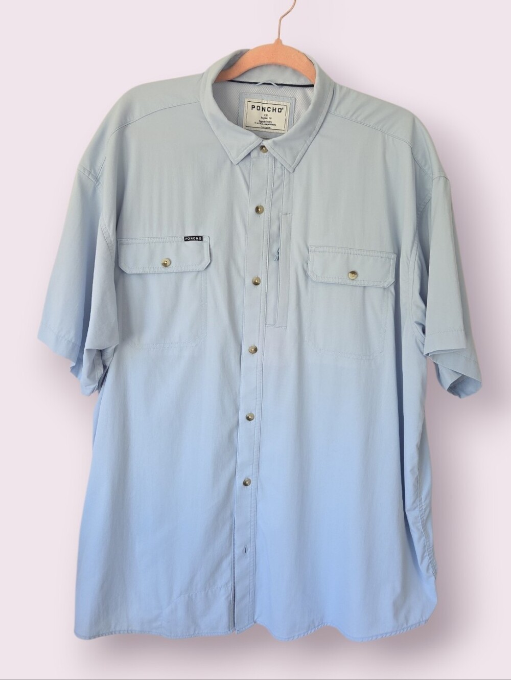 Poncho Short Sleeve Performance Shirt Magnetic Pocket Size XXL